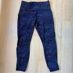 Lululemon Train Times 7/8 Pant 25" Crystalline Multi Black Leggings Womens 10